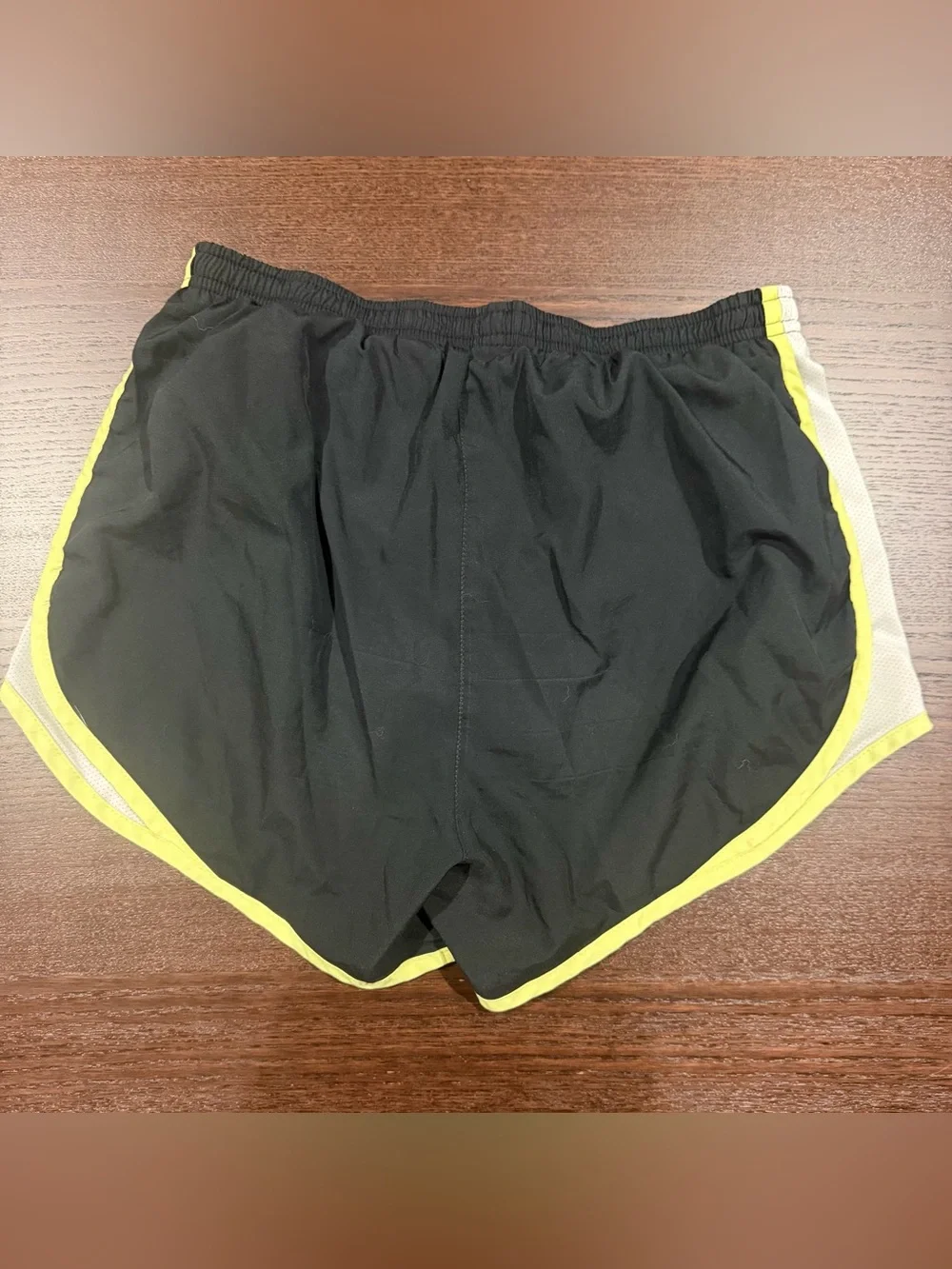 Women’s Nike Dri-FIT Black Running Shorts with Volt Trim (Size: S)